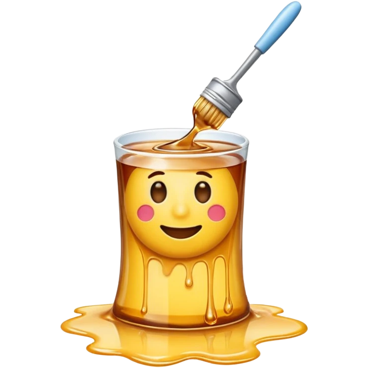mop emoji cleaning a shiny syrup spill emoji