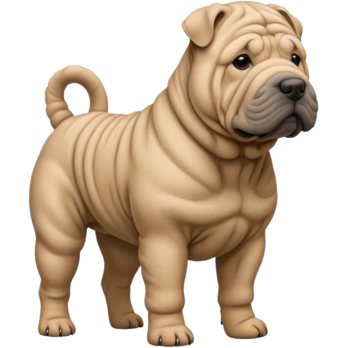 Grey shar pei standing emoji