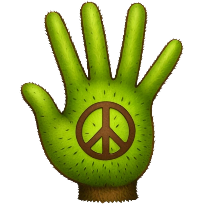 Peace sign hand emoji but its kiwi skin emoji