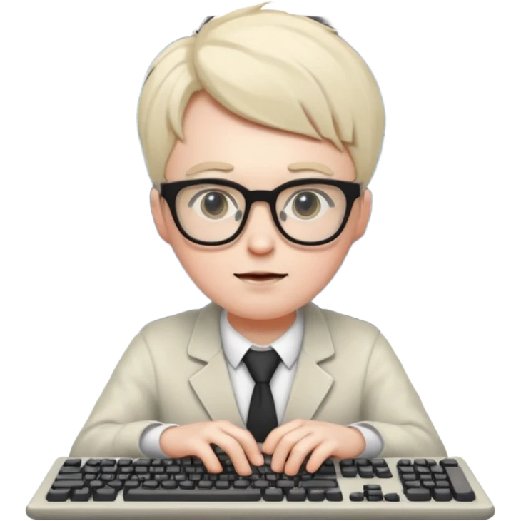 crie um nerd programando emoji