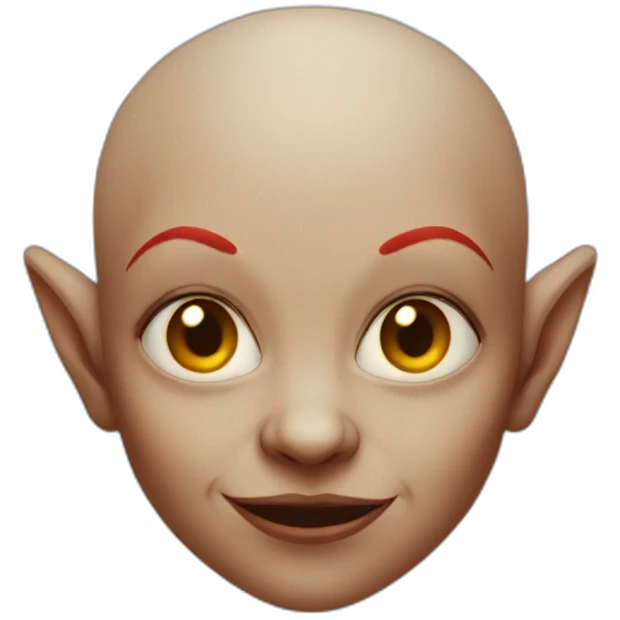 Red bald female goblin emoji