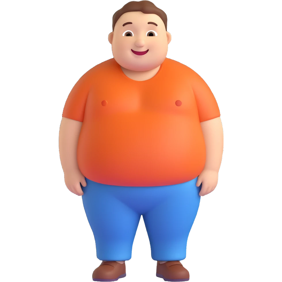 emoji of a slightly chubby man smiling emoji