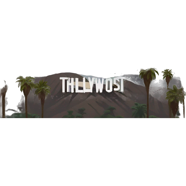 Hollywood sign with mountain behind emoji