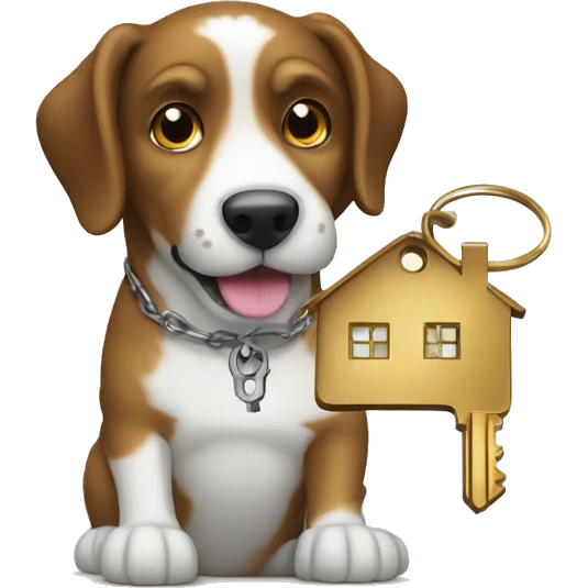 dog holding a key for homeowner emoji