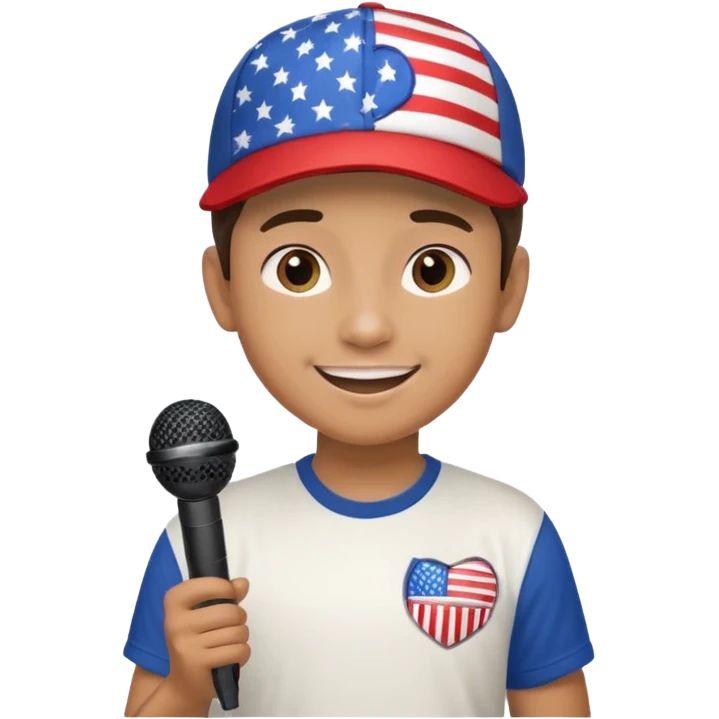 boy tour guide in USA,  emoji