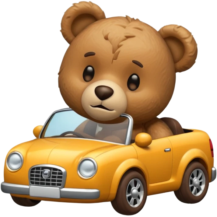 Teddy bear crashing a car emoji