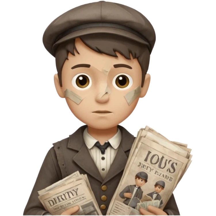 Victorian era poor paper boy emoji