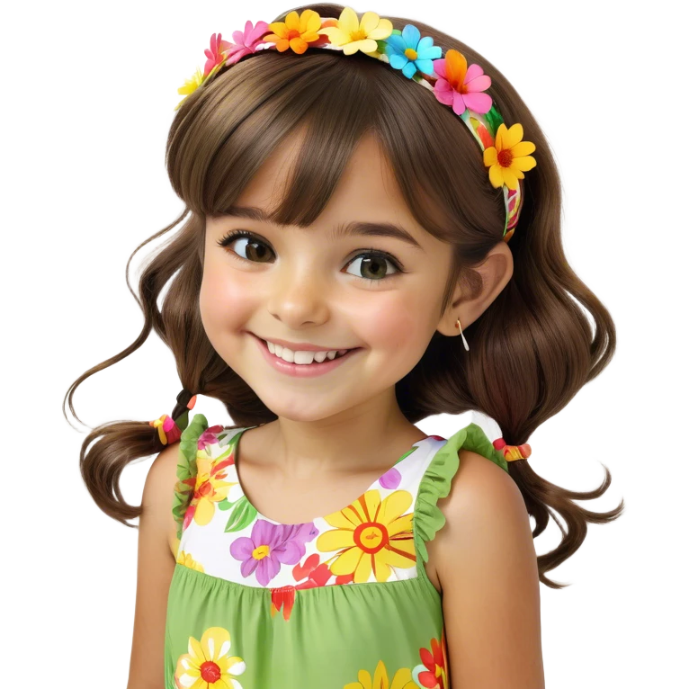 smiling girl with brown hair emoji