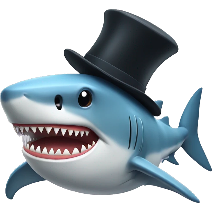 Shark with tophat emoji