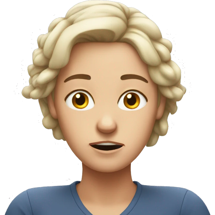 frustrated white woman with hands on her head emoji