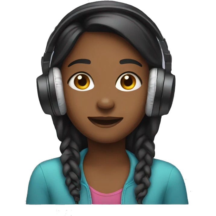Girl with headphones  emoji