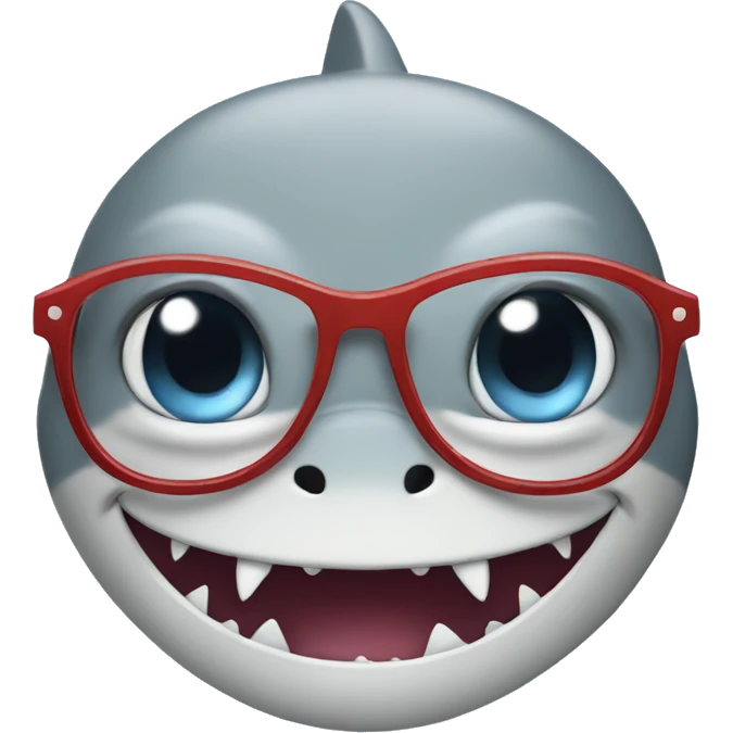 Shark with glasses and funny face emoji