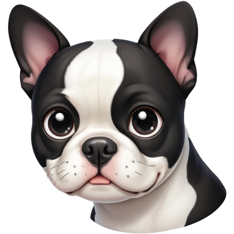 Cute white and black Boston terrier  emoji