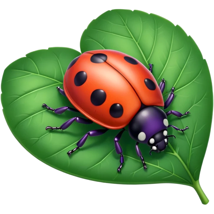  cute purple lady bug on leaf emoji
