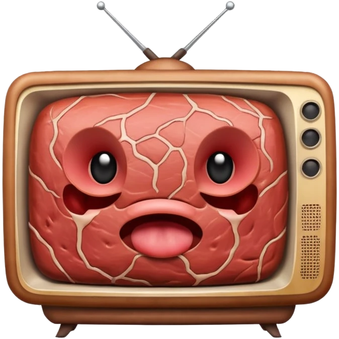 TV made of meat emoji