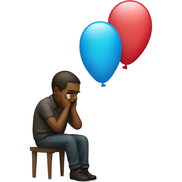 sad man with a baloon emoji