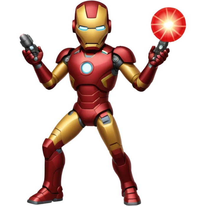 Ironman standing up shooting a laser towards me emoji