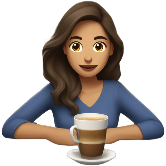Femme brune buvant son café envelopper d’une couverture  emoji