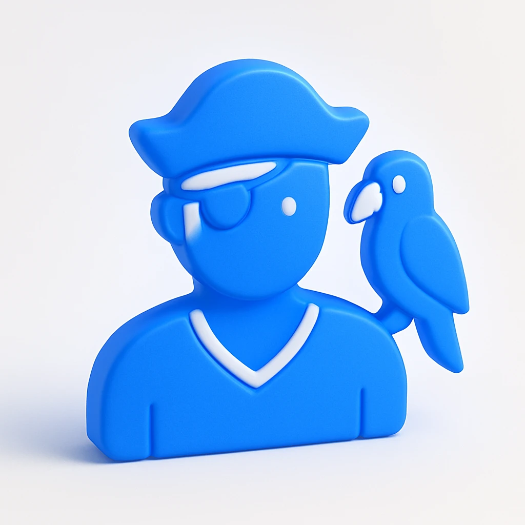 pirate with eye patch and parrot emoji