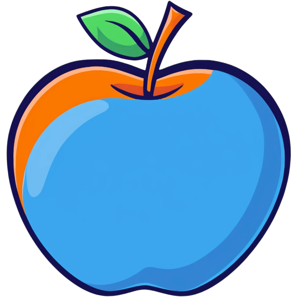 blue apple emoji