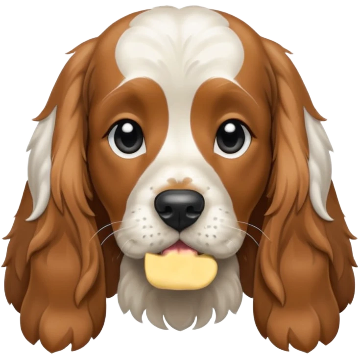 Собака русский кокер спаниель черно-белого цвета emoji