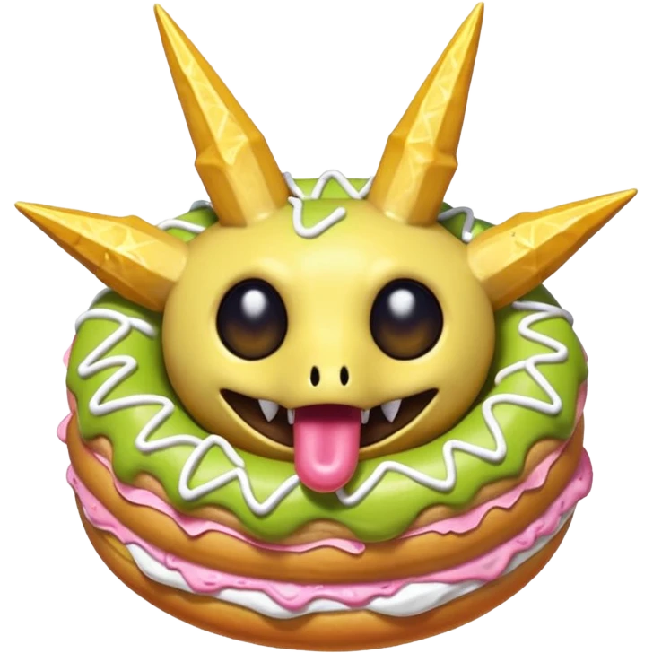 Necrozma Dusk Mane eating a sugary donut emoji