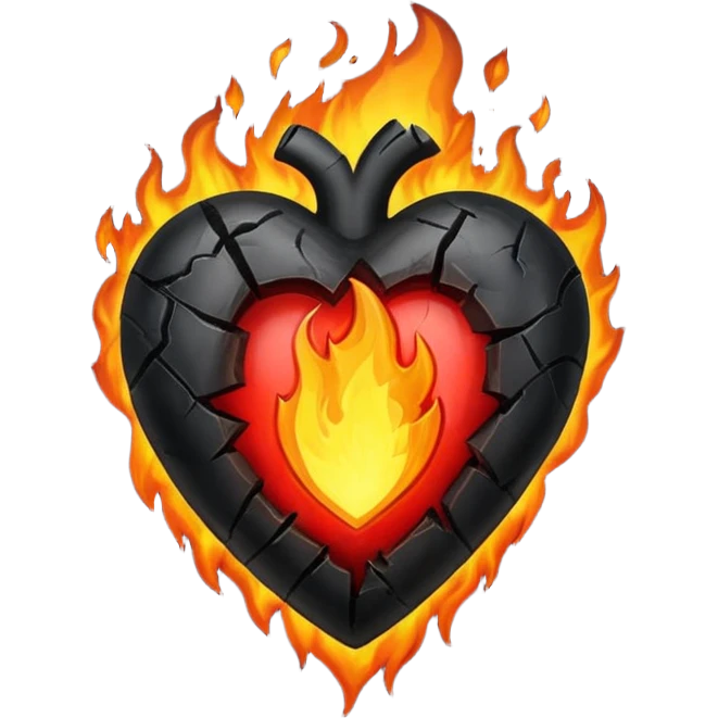 Black burning heart emoji