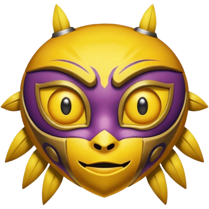 majoras mask mixed with the eyebrow raised emoji emoji