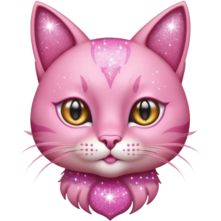 glitter sexy pink cat emoji