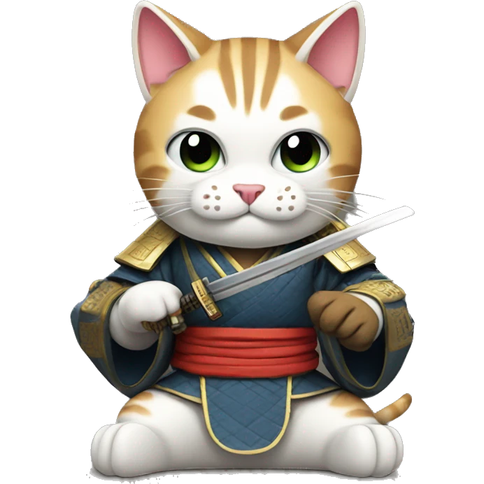 samurai cat playing video games emoji