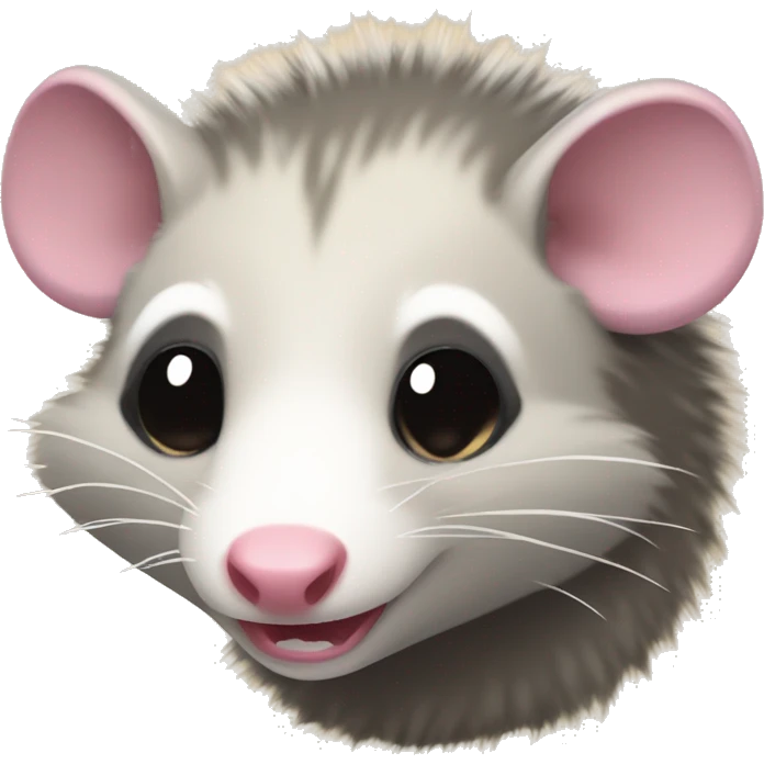 an opossum emoji facing the side and showing its body and tail emoji