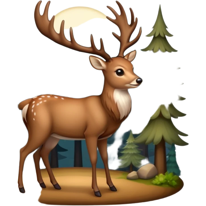 Deer night  emoji