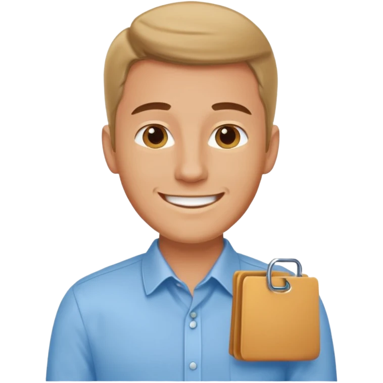caucasian male office worker

light blue shirt emoji