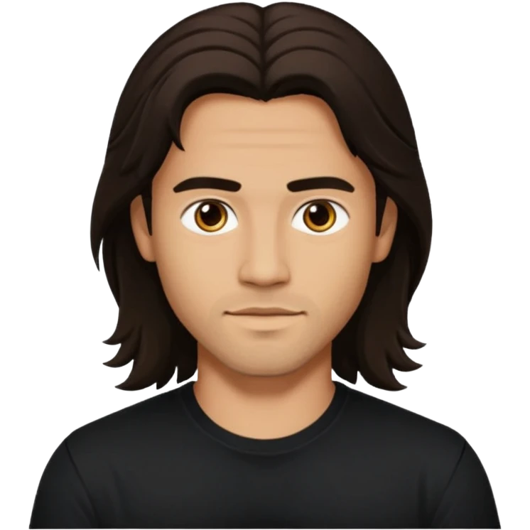 Pana Hema Taylor, male actor (b.1989) with light tan skin, dark brown long hair emoji