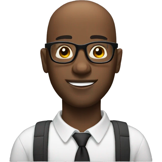 Bald black man with glasses emoji