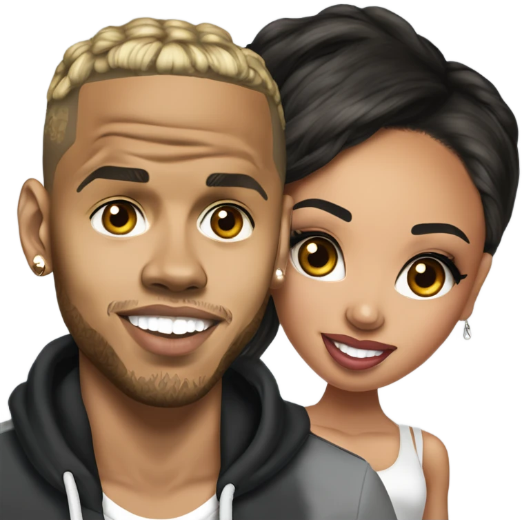 Hyper Realistic Chris Brown and beautiful Karruche Tran  emoji