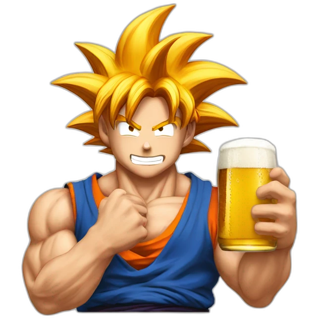 Goku qui prend une biere emoji