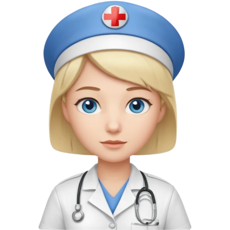 Nurse blue eyes short blond emoji