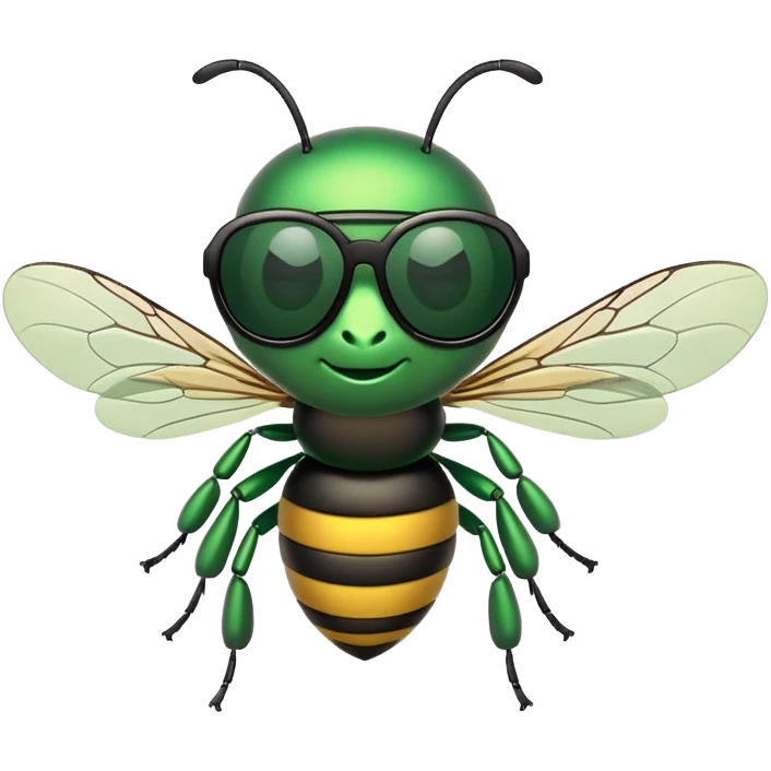 green bee wearing sunglasses emoji