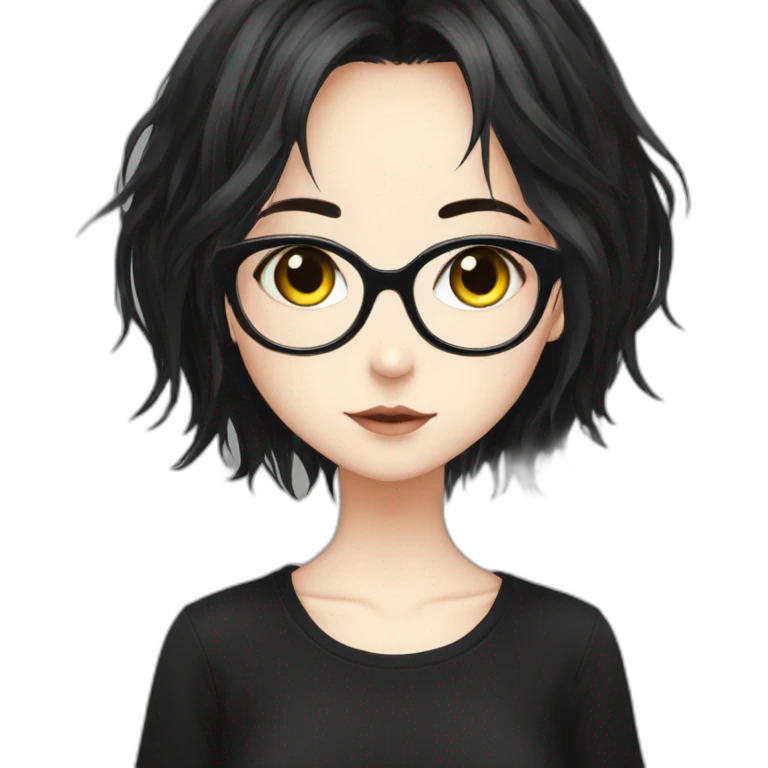 Anime+eyes+goth-girl-dark-hair-with-glasses-black-tshirt emoji