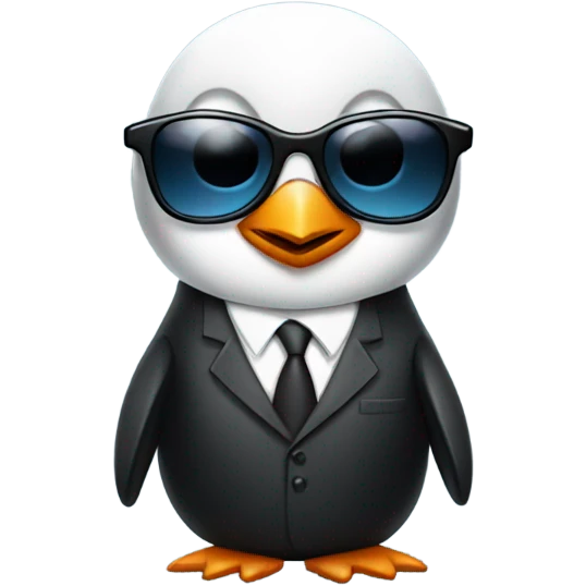 Penguin in a suit wearing sunglasses  emoji