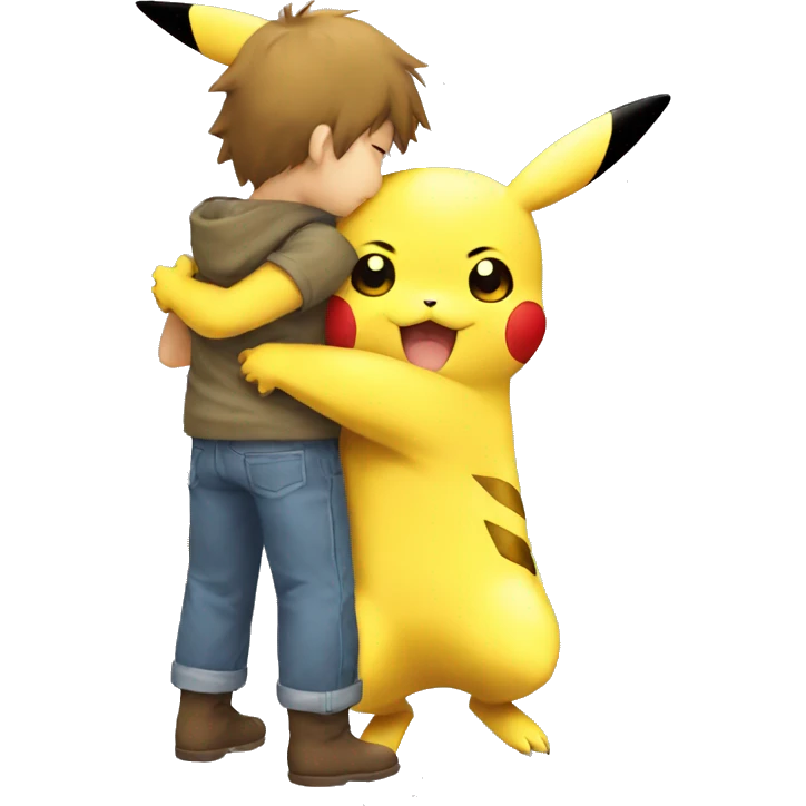 Pikachu hug Pikachu emoji