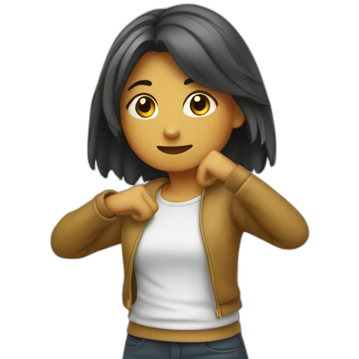 Fille qui fait un dab emoji