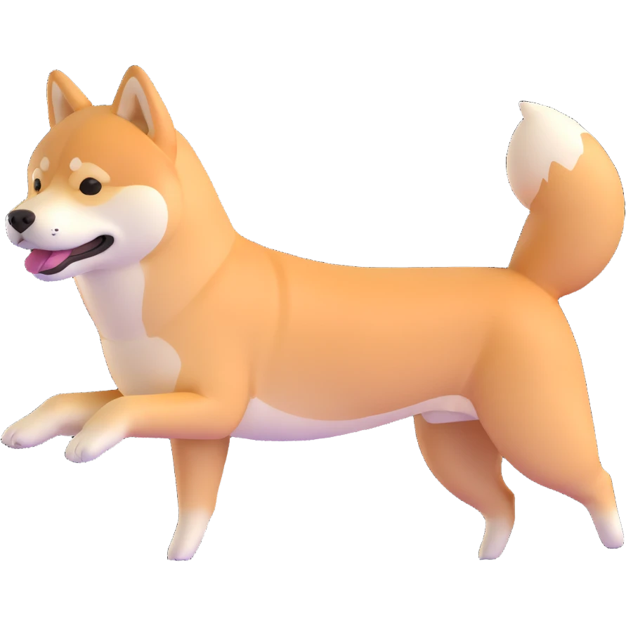 shiba inu, exercising emoji