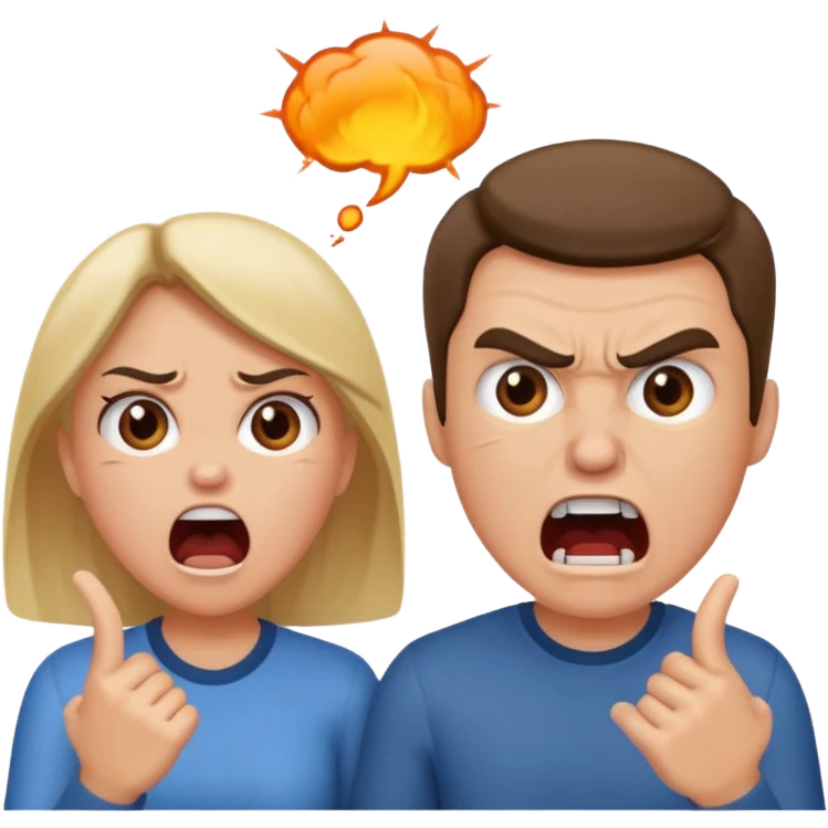 A couple getting divorced and arguing emoji