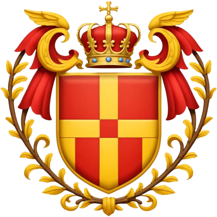 Simple yellow and red coat of arms emoji