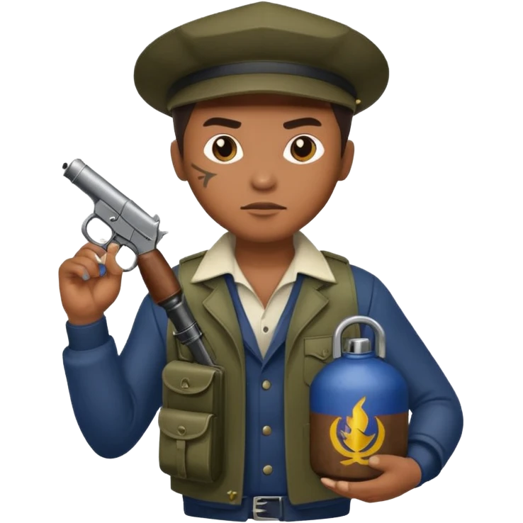 True brown style Filipino gangster while holding grenade  emoji
