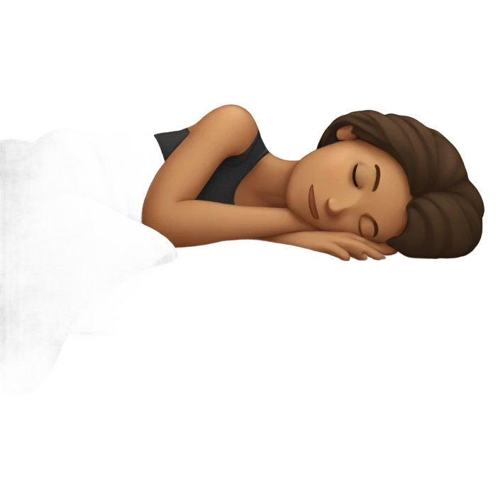 Brunette girl sleepin emoji
