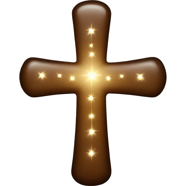 Cross brown with sparkles emoji