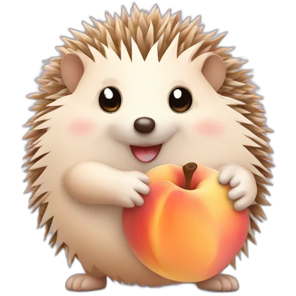 Hedgehog with peach emoji